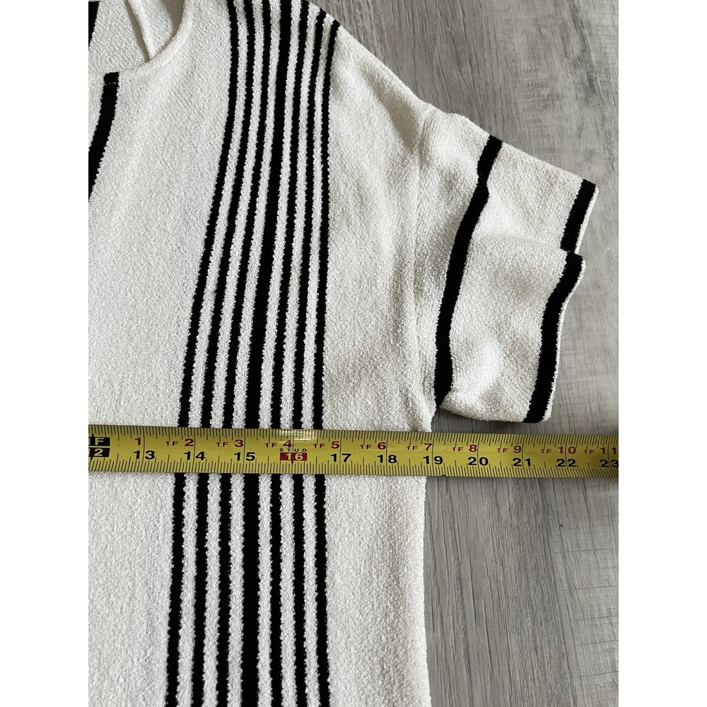 NWT St. John Knits Bright White/Black Striped Summer Style Tunic Dress Size M - Picture 11 of 11